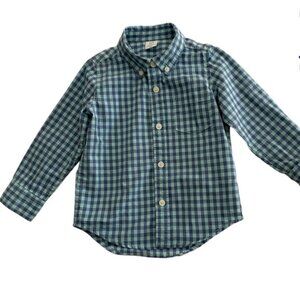 Gap Blue Long Sleeve Gingham Plaid Button-Down Shirt Size 3T